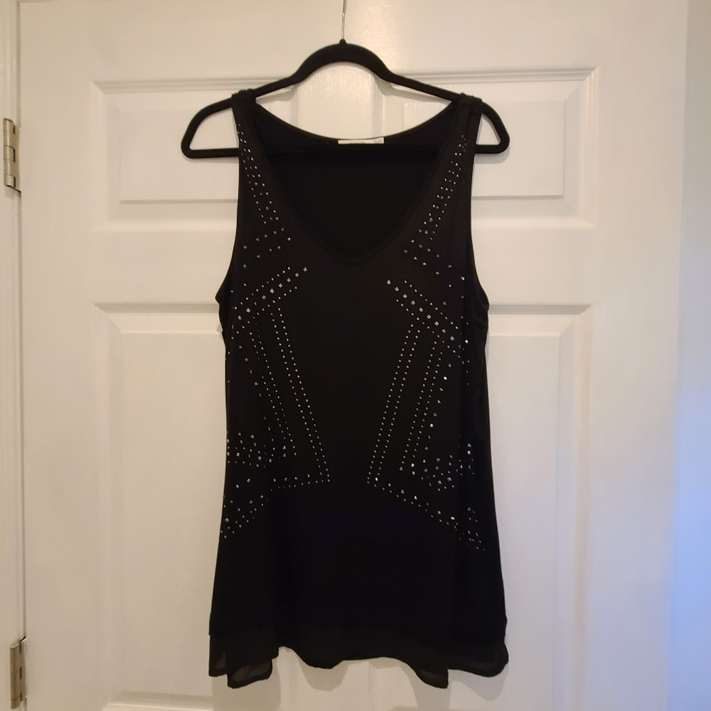 Black jeweled Tank Top